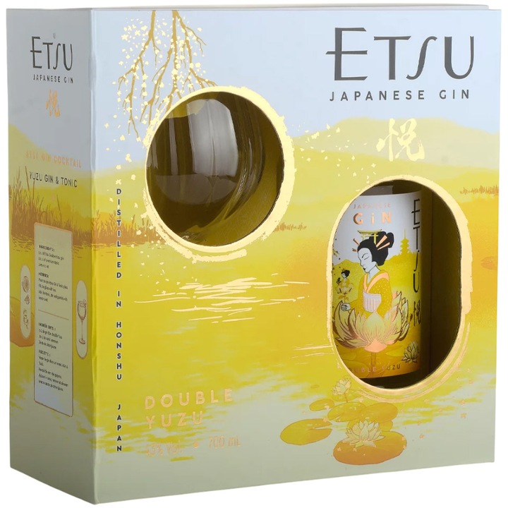 Gin Etsu Double Yuzu + Pahar, 43%, 0,7l