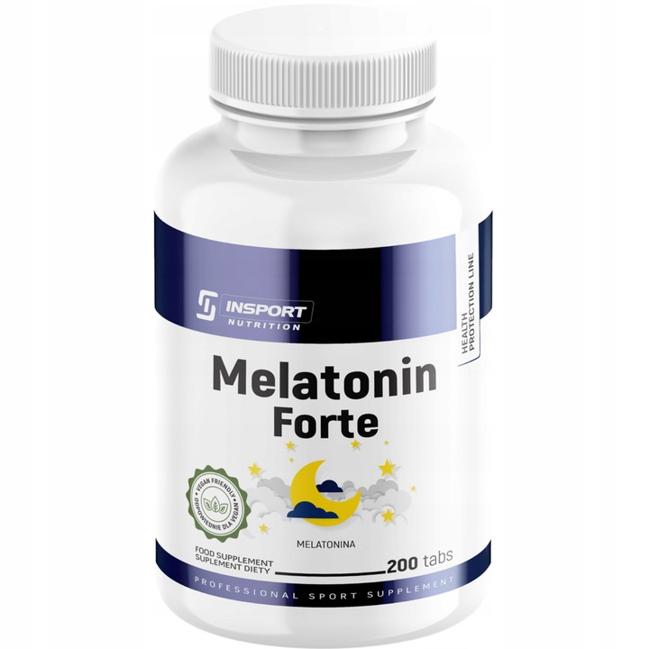 Melatonin 5mg FORTE – 200 tabletta – Mély, nyugodt alvás – VEGE formula – INSPORT