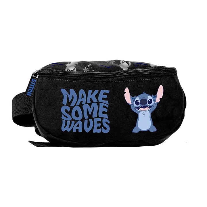 Спортна чанта PASO, модел Stitch, 1 отделение, черно/синьо