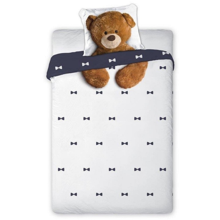 Ágynemű, Faro, 160x200 cm, 100% pamut, 2 részes szett, mackó mintás