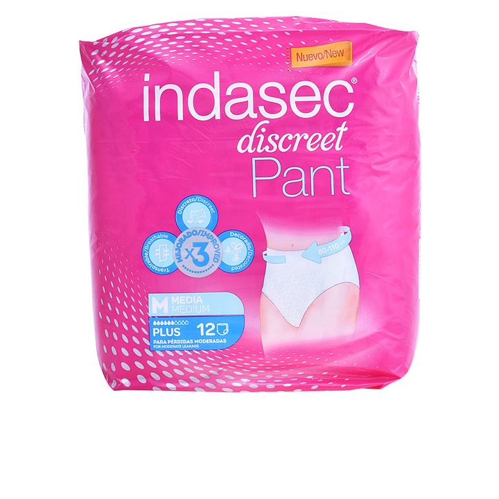 Indasec PANT PLUS felnőtt pelenka közepes, 12 darabos készlet
