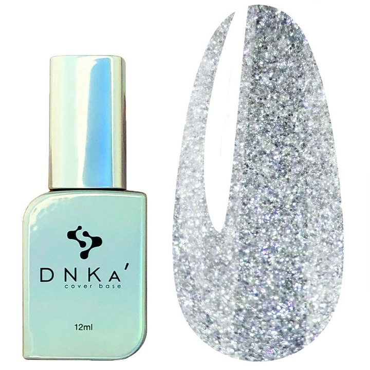 Baza pentru unghiiv DNKa 0097 Disco Ball silver with leaf 12 ml