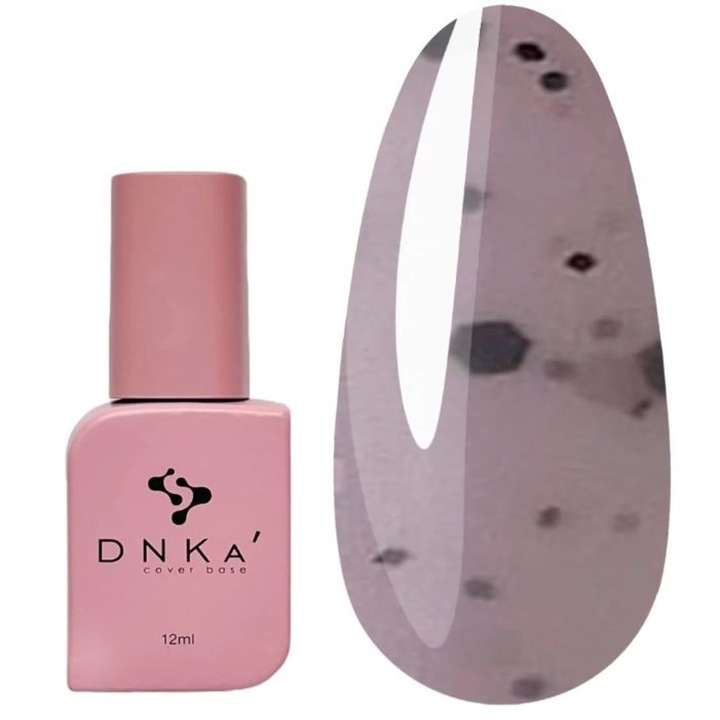 Baza pentru unghii DNKa 039A roz deschis cu poliedric alb-negru, 12 ml