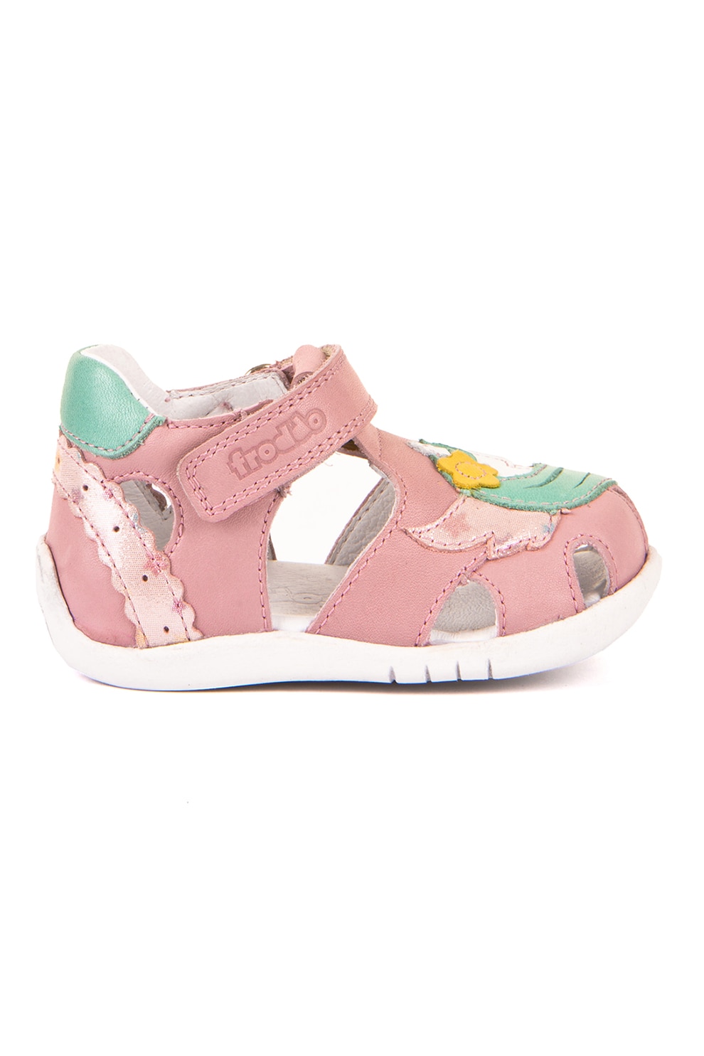 Froddo, Sandale din piele cu aplicatie cu unicorn, Roz pastel, Verde deschis, 18 EU