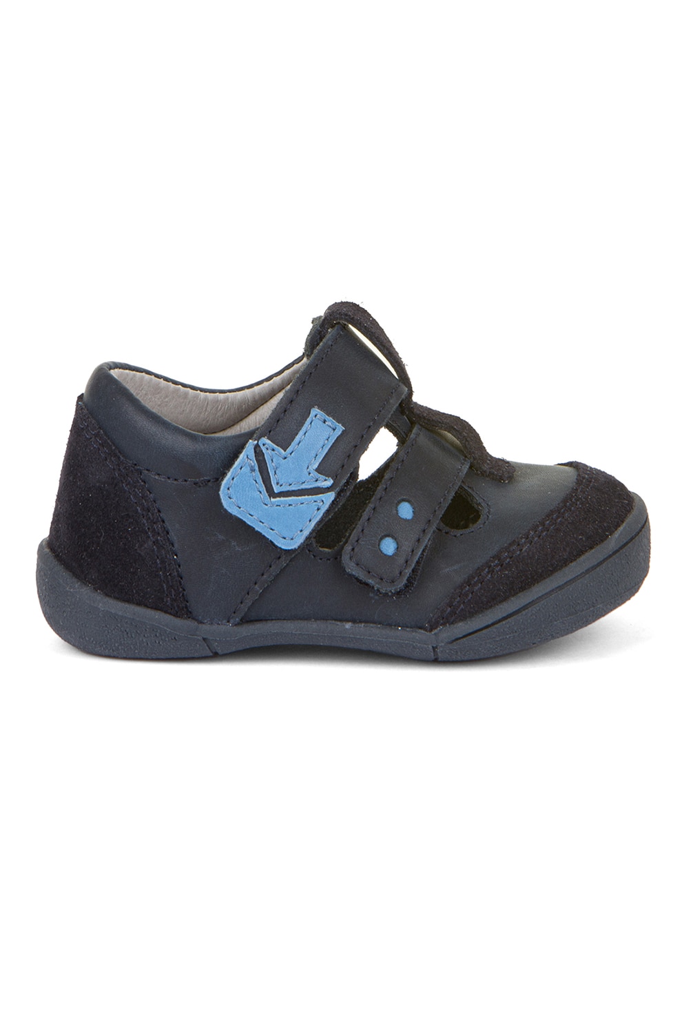 Froddo, Sandale din piele cu inchidere velcro, Negru, Albastru ultramarin, 19 EU