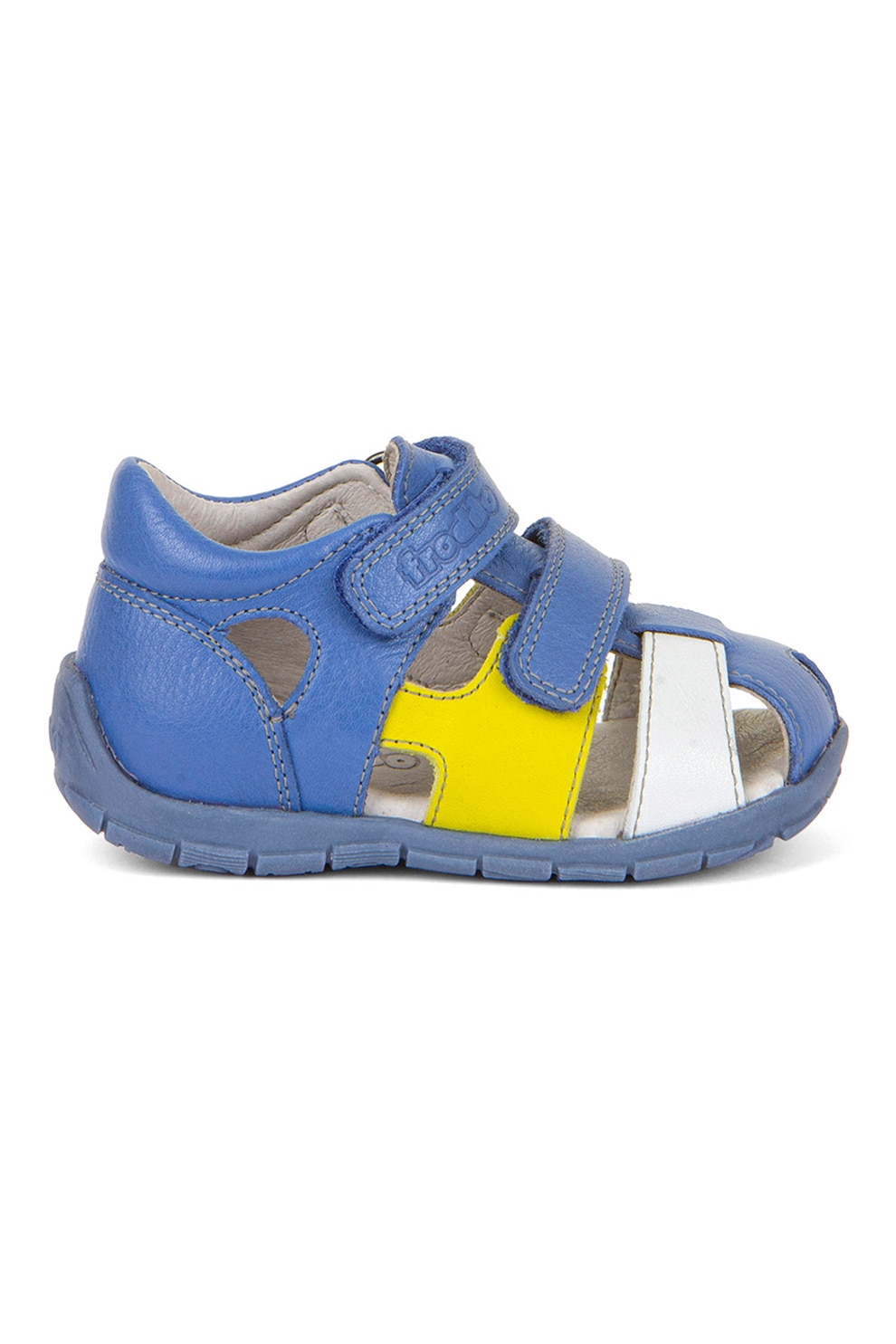 Froddo, Sandale cu inchidere velcro, Alb, Galben, Albastru deschis, 18 EU