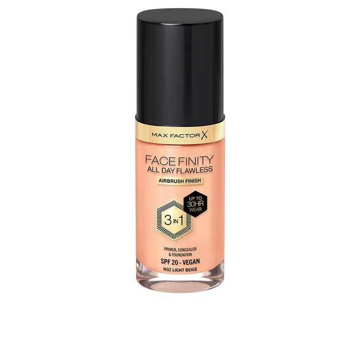 Max Factor 3 az 1-ben alapozó, 32 Világos bézs, 30 ml