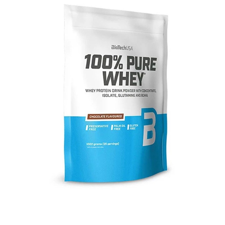 100% tisztaságú tejsavófehérje BioTech USA, málnás sajttorta, 1000 g