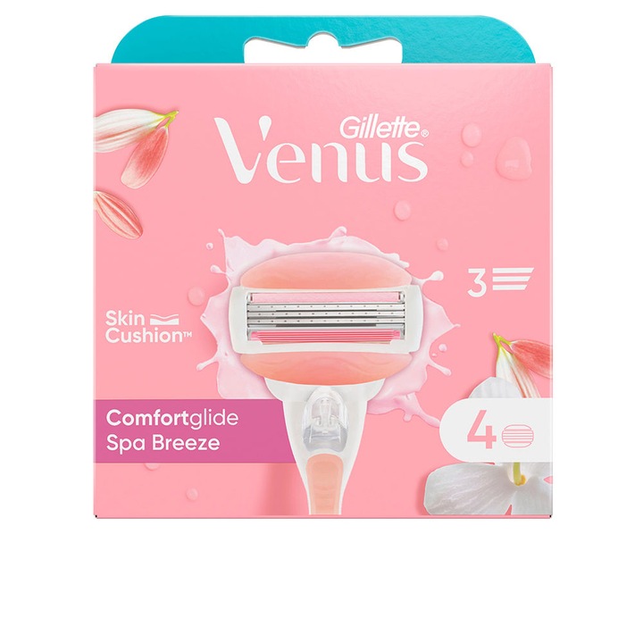 Класическа самобръсначка, Gillette, комплект от 4 пълнителя, Venus Spa Breeze