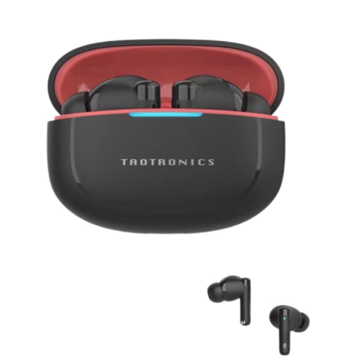 Casti Audio Sport SeveShop, Gaming, Wireless, Bluetooth 5.0, Plug-In, Pure Bass Sound, Hands-Free, Sunet HD si Baza Puternica, Design Ergonomic, Control Tactil, Autonomie Extinsa, Compatibile iOS si Android, Negru