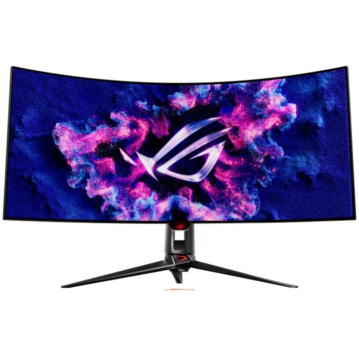 Извит OLED монитор за игри ASUS PG39WCDM, 39", UWQHD (3440x1440), HDMI, DisplayPort, G-SYNC®, 240 Hz, 0,03 ms (черен)