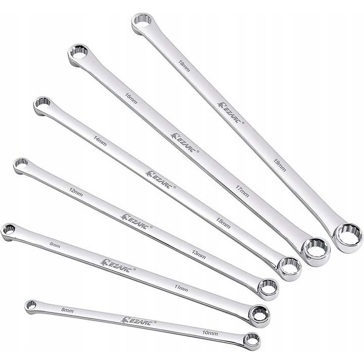 Chei Cu Cap Hexagonal, Forsage, Set De 6 Bucati, Otel Crom-Vanadiu, Dimensiuni 8-21 mm, Rezistente La Coroziune, Lungime 100 mm