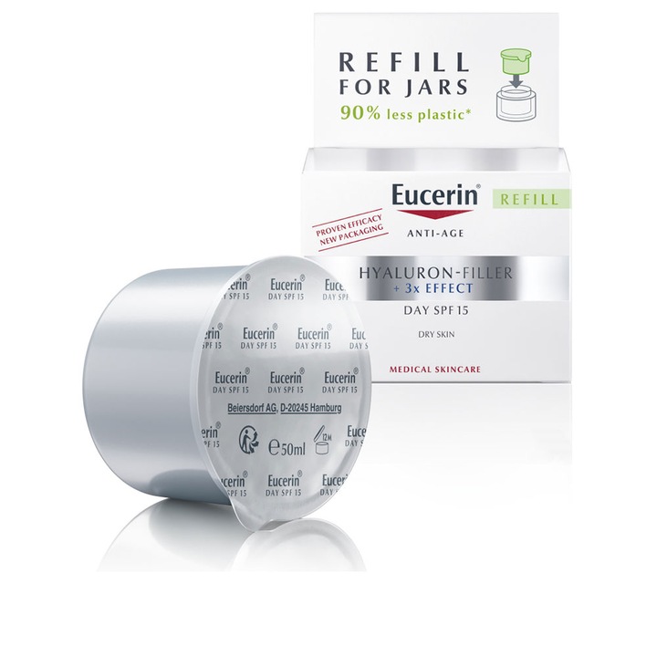 Eucerin HYALURON FILLER arckrém utántöltő 50 ml, száraz bőrre, SPF15