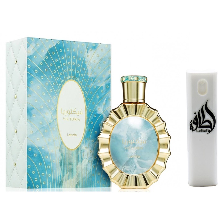 Lattafa Victoria Eau de Parfum Set 100 ml унисекс арабски парфюм с 10 ml комплект за многократно пълнене
