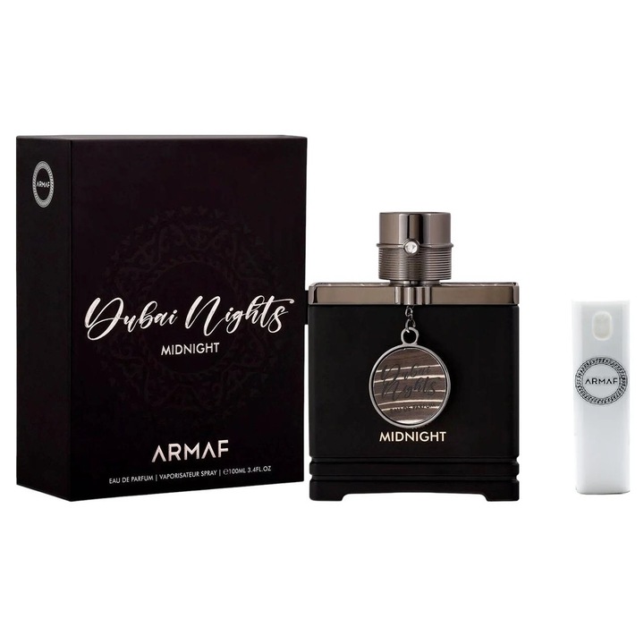 Set Apa de parfum Armaf Dubai Nights Midnight de barbat 100 ml cu Kit Travel Reincarcabil de 10 ml