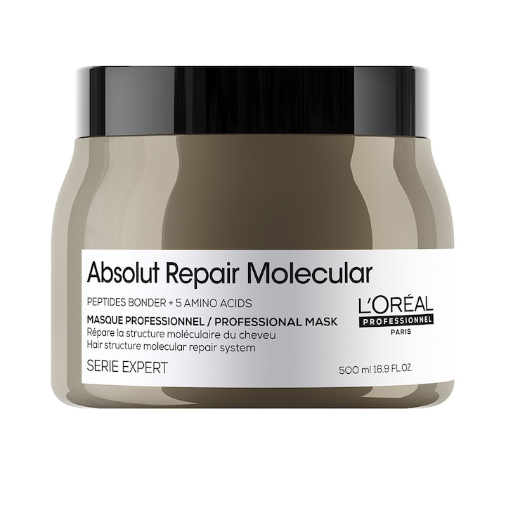 Masca de par reparatoare L'Oreal Professionnel Absolut Repair Molecular, 500 ml, pentru par deteriorat
