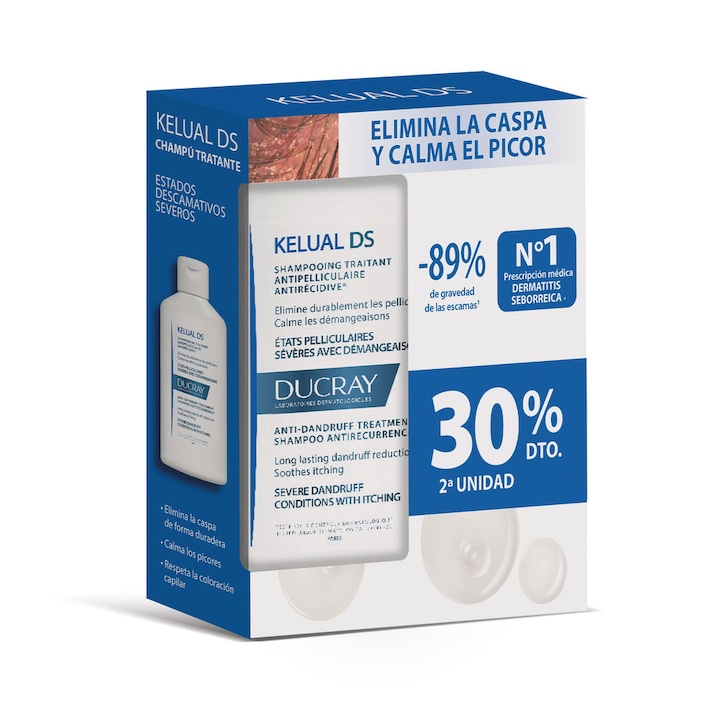 Ducray KELUAL DS комплект шампоан за коса против пърхот 2 x 100 ml