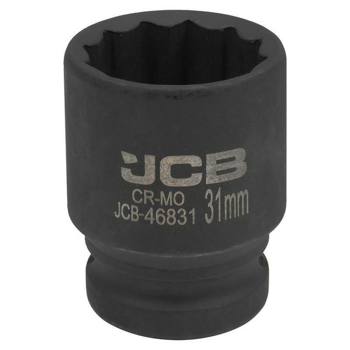 Piesa De Impact, JCB, Jcb, 3/4'', 31 mm, 12 Colturi, Otel Crom-Molibden, Negru Mat, Profesionala, Rezistenta La Coroziune