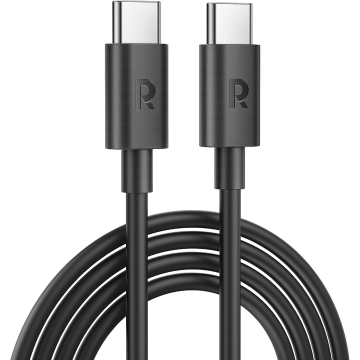RavPower RP-CB1021 kábel, USB-C - UBS-C, TPE, 1 m, fekete