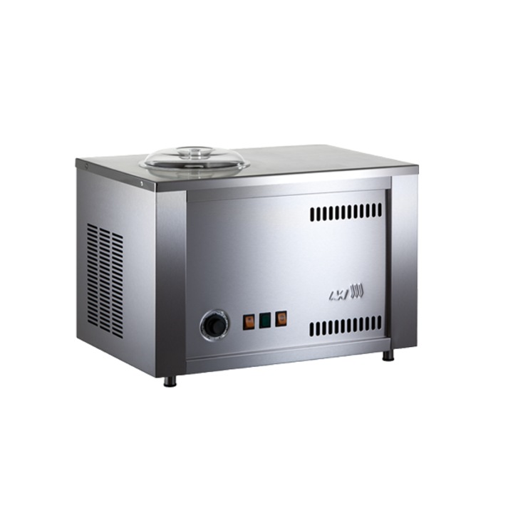 Професионална машина за сладолед Musso, Giardino, идеална за HoReCa, капацитет на купата 6 л, обем на съставките 2,5 л, без предварително охлаждане, премиум италианско качество, вграден компресор, време за приготвяне 30/40 мин., неръждаема стомана