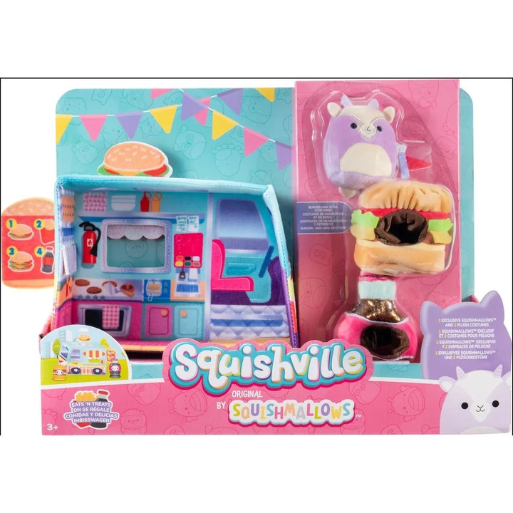 Комплект меки играчки Squishville Food Truck, 2 костюма, многоцветен, 5 см
