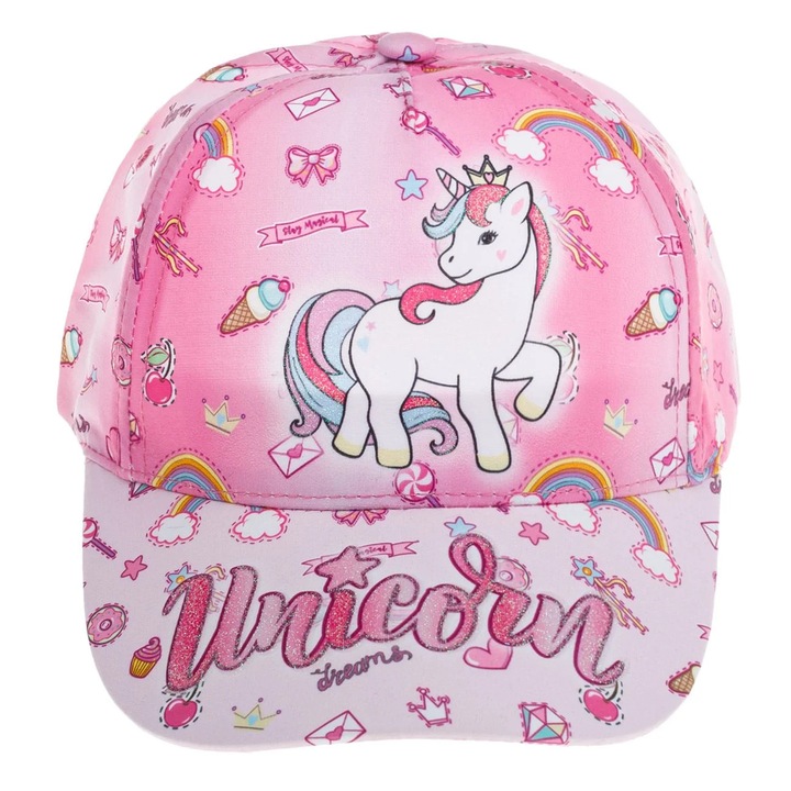 Sapca Roz Glitter "Unicorn" pentru Copii