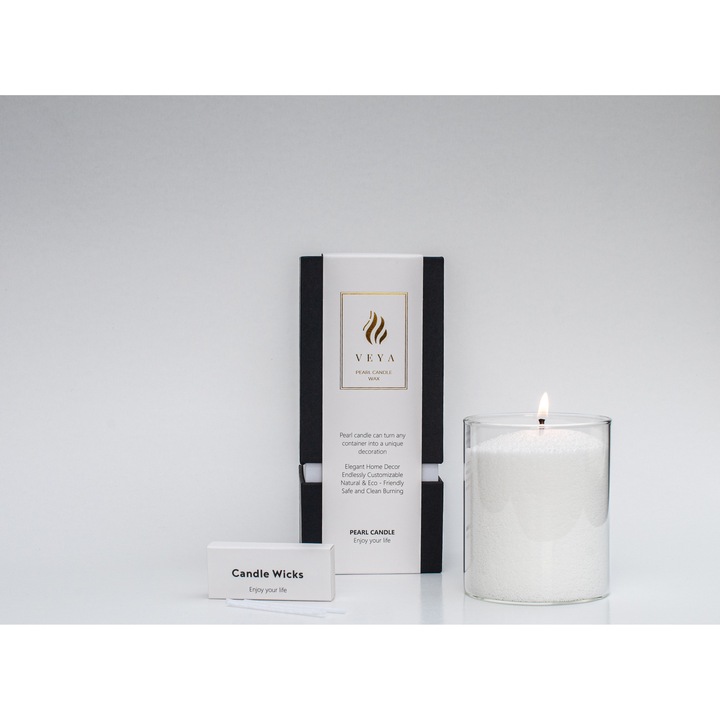 Növényi viaszgyöngy, VEYA, Fehér, 500 g