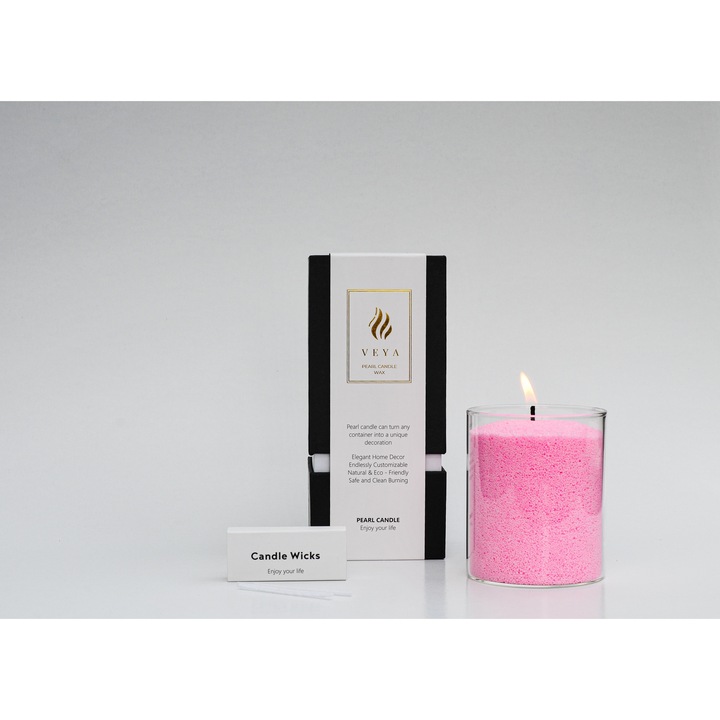 Növényi viaszgyöngy, VEYA, rózsaszín, 500 g