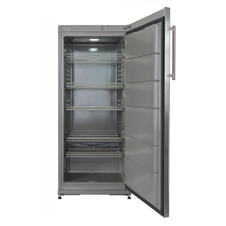 Snaigé CC29SM-T1CBFE, Gastro Hűtő, 270 l, Hőmérséklet tartomány: 0°C...+8°C, 145x60x65cm, LED, E energiaosztály, Automata leolvasztás, 5 állítható polc, Alacsony zajszint, Acél külső