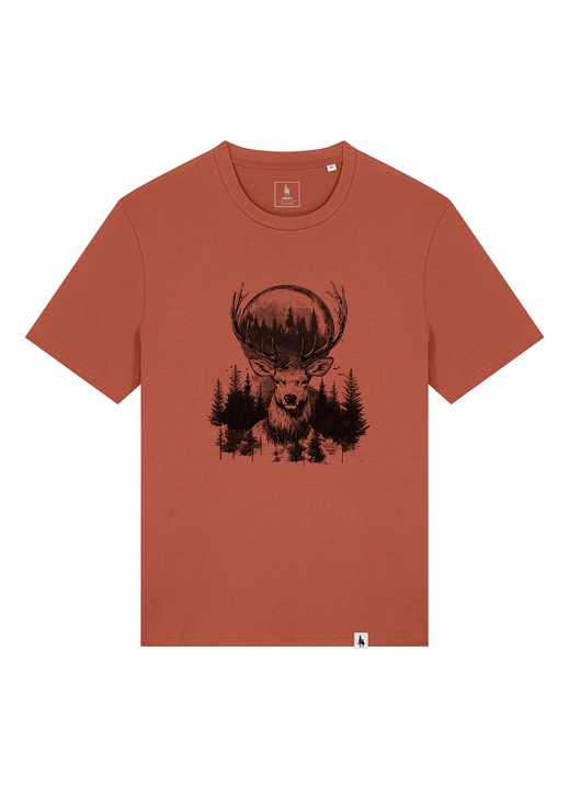 Tricou unisex, Sunset Stag, Maro