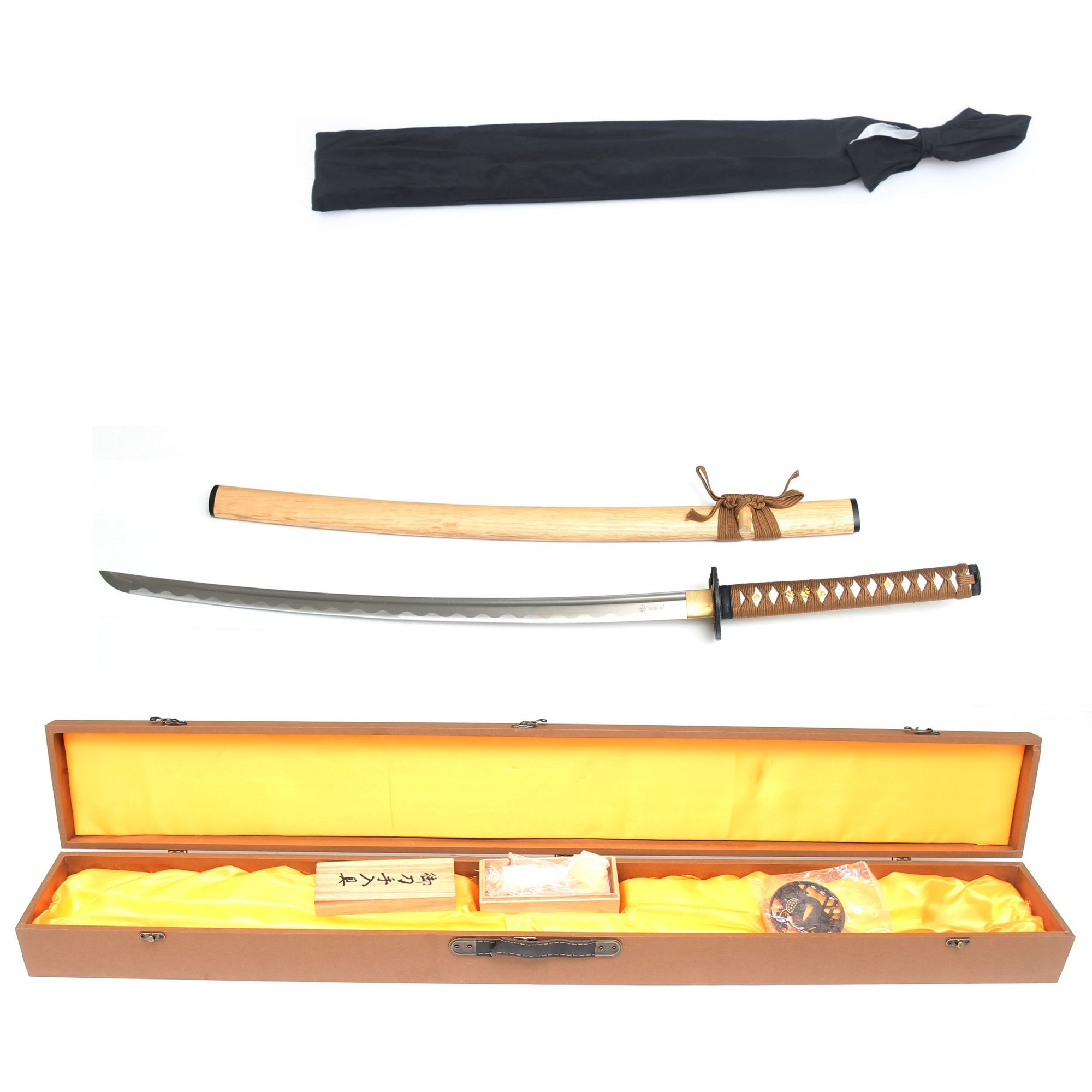 Katana Sabie Samurai Japoneza Kit Curatare, Cutie, 101cm, Lama
