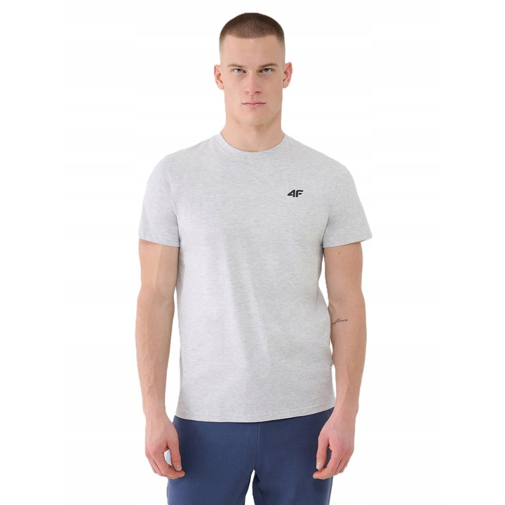 Férfi sportpóló 4F, szürke, pamut