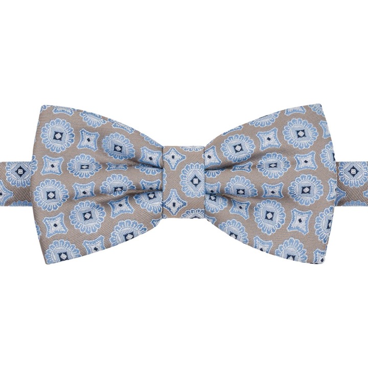 Papion barbati Pako Lorente, bej cu model geometric albastru, ajustabil