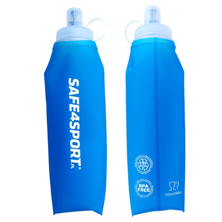 Bidon Soft Flask Safe4sport 750 ml, TPU, 29x10x5,5cm, usor, rezistent
