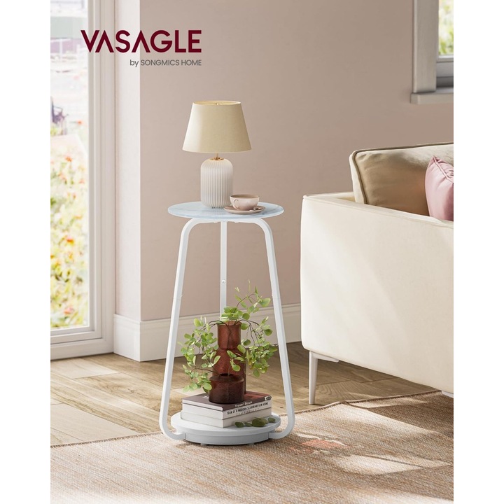 Холна маса, Vasagle, M1C-0237, Бяла, 30x30x55 см