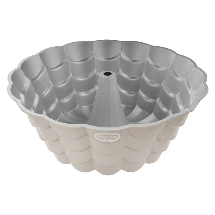 Forma de chec Dr.Oetker Floral 2551, 24 cm, Rotunda, Aluminiu turnat, Argintiu