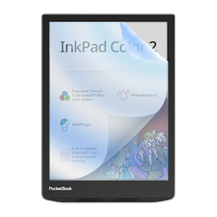 COMANDO VisionProtect Blue Guard szilikonfólia PocketBook 743C InkPad Color 2-hez, tükröződésmentes, ütésálló, karcálló, kék fényszűrő, HD tisztaság, ultravékony kialakítás, tökéletes érintéskompatibilitás, egyszerű alkalmazás