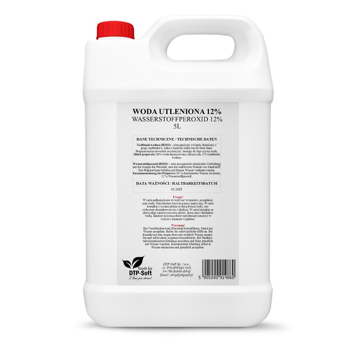 Apa oxigenata DTP-SOFT, peroxid de hidrogen 11.9%, 5L