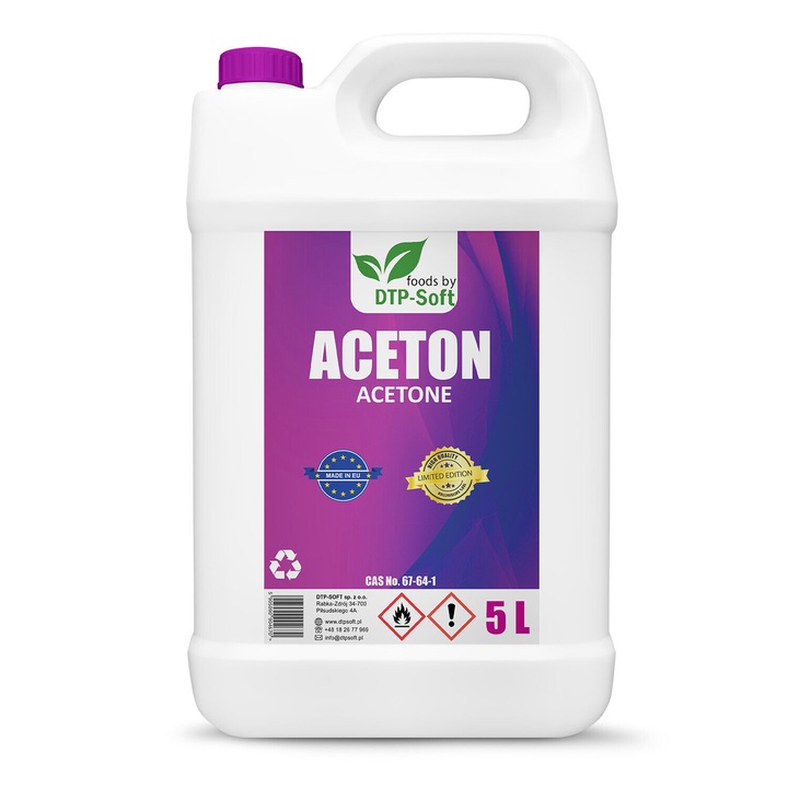 Acetona pentru indepartarea vopselei 99.5%, DTP-SOFT, 5L