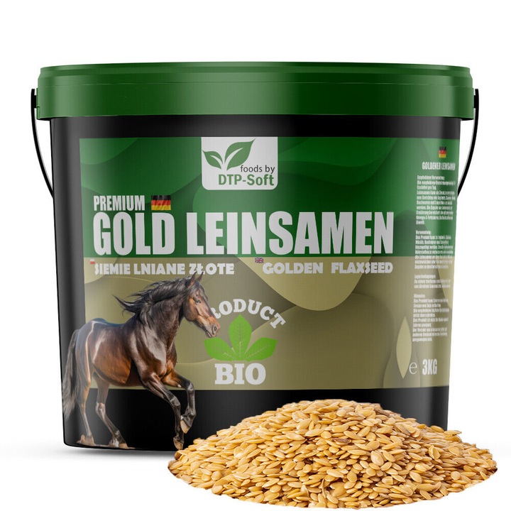 Hrana pentru cai, rozatoare si pasari, DTP-SOFT, seminte de in, 3kg