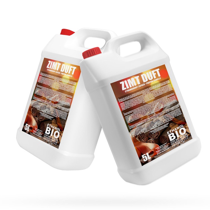 Bio Combustibil, bioetanol, DTP-SOFT, parfum de scortisoara, pentru sobe si seminee, 2x5L