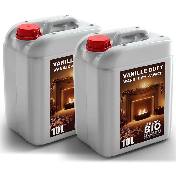 Set 2 Bio Combustibili, DTP-SOFT, parfum de vanilie, pentru sobe si seminee, 10L