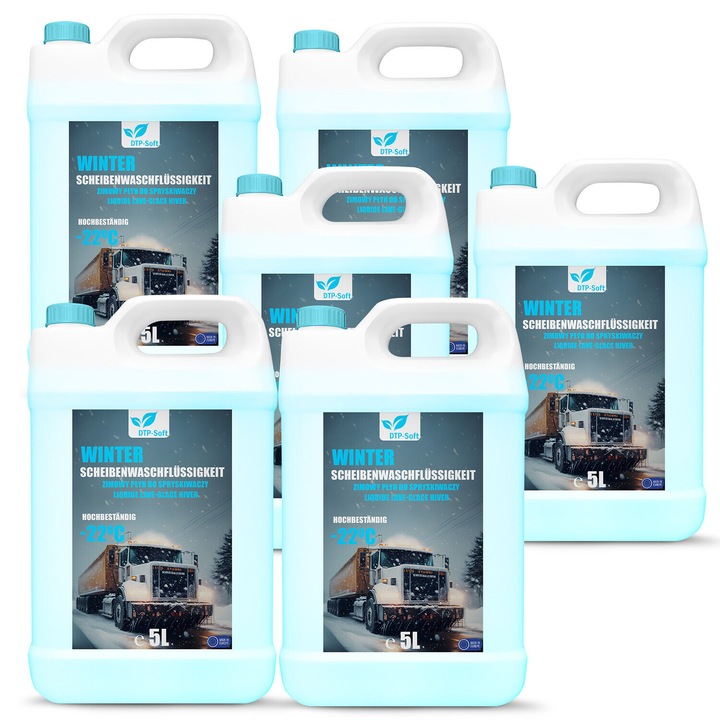 Зимна течност за предно стъкло, DTP-SOFT, защита при -20C, прозрачна формула, 6x5L