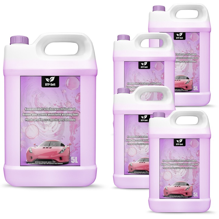 Комплект течности за чистачки DTP-SOFT, аромат на дъвка, 5 x 5 литра