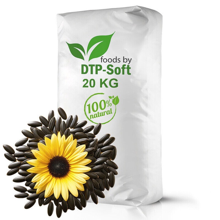 Hrana pentru pasari, DTP-SOFT, seminte de floarea-soarelui, 20kg, pentru toate anotimpurile