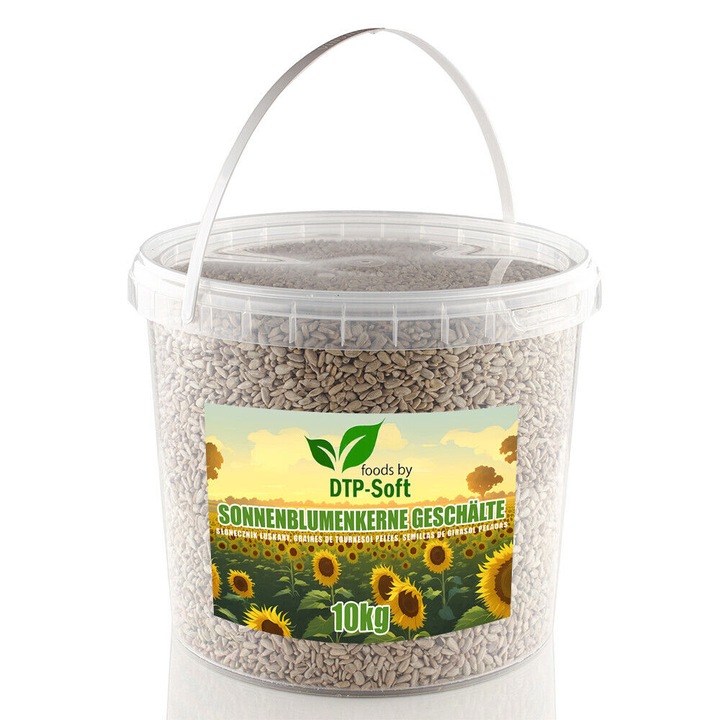Hrana pentru pasari, DTP-SOFT, seminte de floarea-soarelui, fara coaja, 10kg