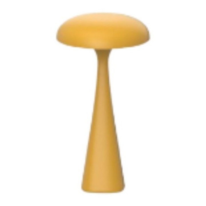 Veioza stil ciuperca moderna galbena, LED portabila tactila, baterie USB, Smaliabu model clasic