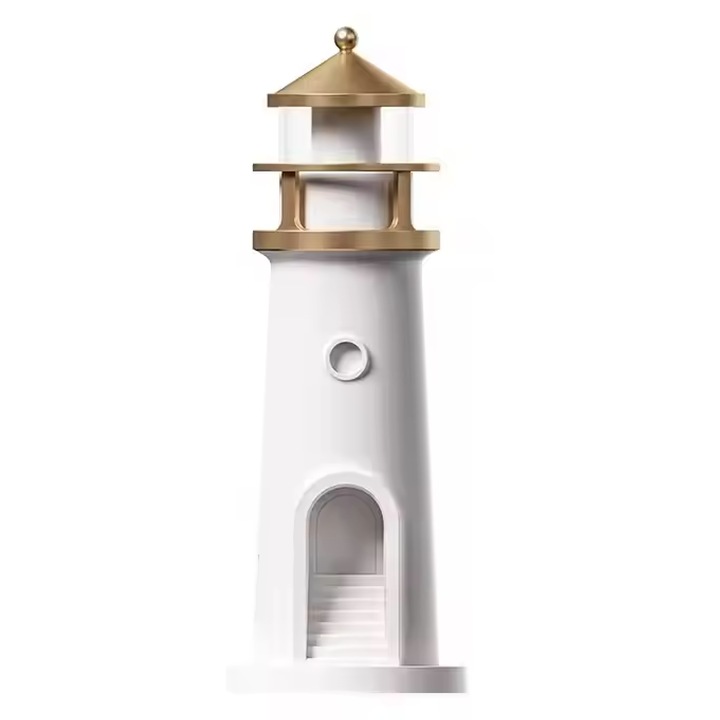 Lampa de veghe tip far, cu lumina ambientala de proiectie de luna, cu telecomanda, alb