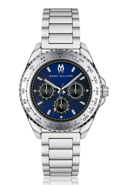 Marc Malone, Ceas cronograf de otel inoxidabil, Argintiu