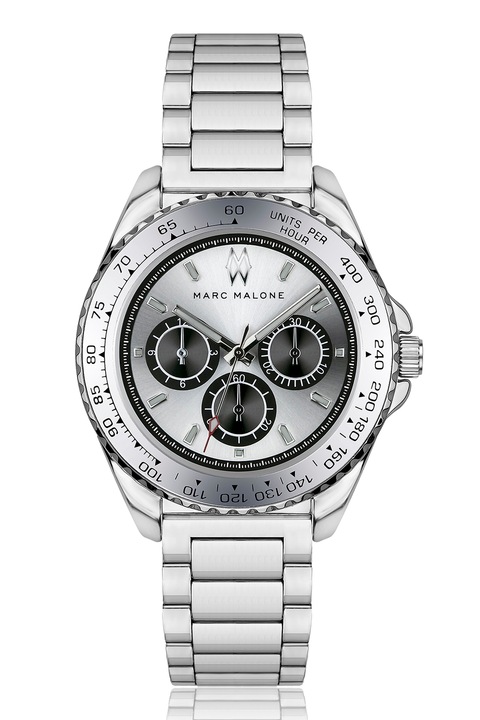 Marc Malone, Ceas cronograf de otel inoxidabil, Argintiu